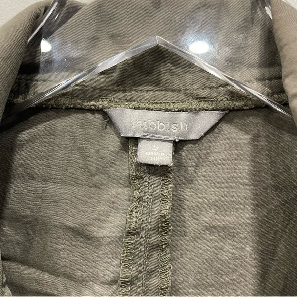 Rubbish Utility Hooded Full Zip Drawstring Waist Jacket Size Small Green - Picture 6 of 6